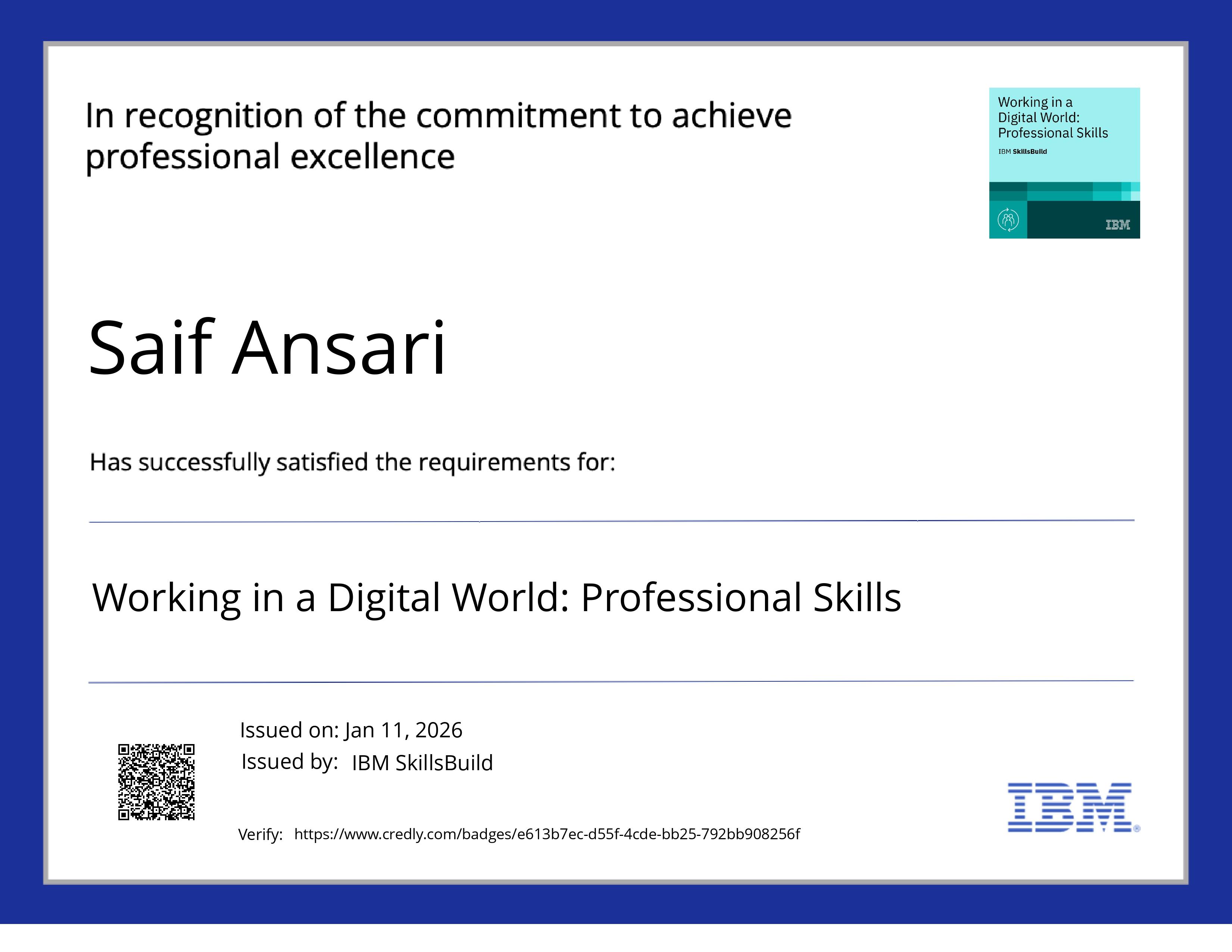 Working in a Digital World: Professional Skills